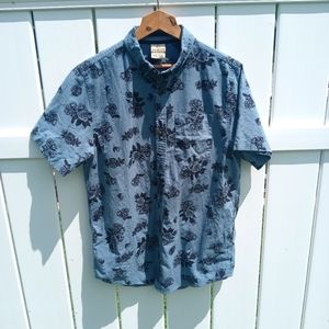 Dravus Blue Floral Short Sleeve Button Up💠